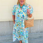 Pastel Garden Midi Dress - The Pink Pineapple 850