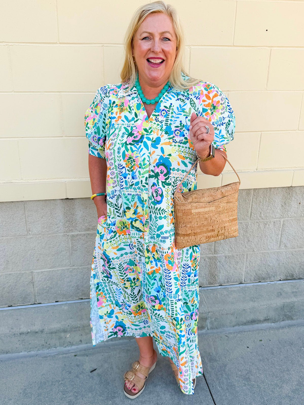 Pastel Garden Midi Dress - The Pink Pineapple 850