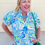 Pastel Garden Smocked Blouse - The Pink Pineapple 850