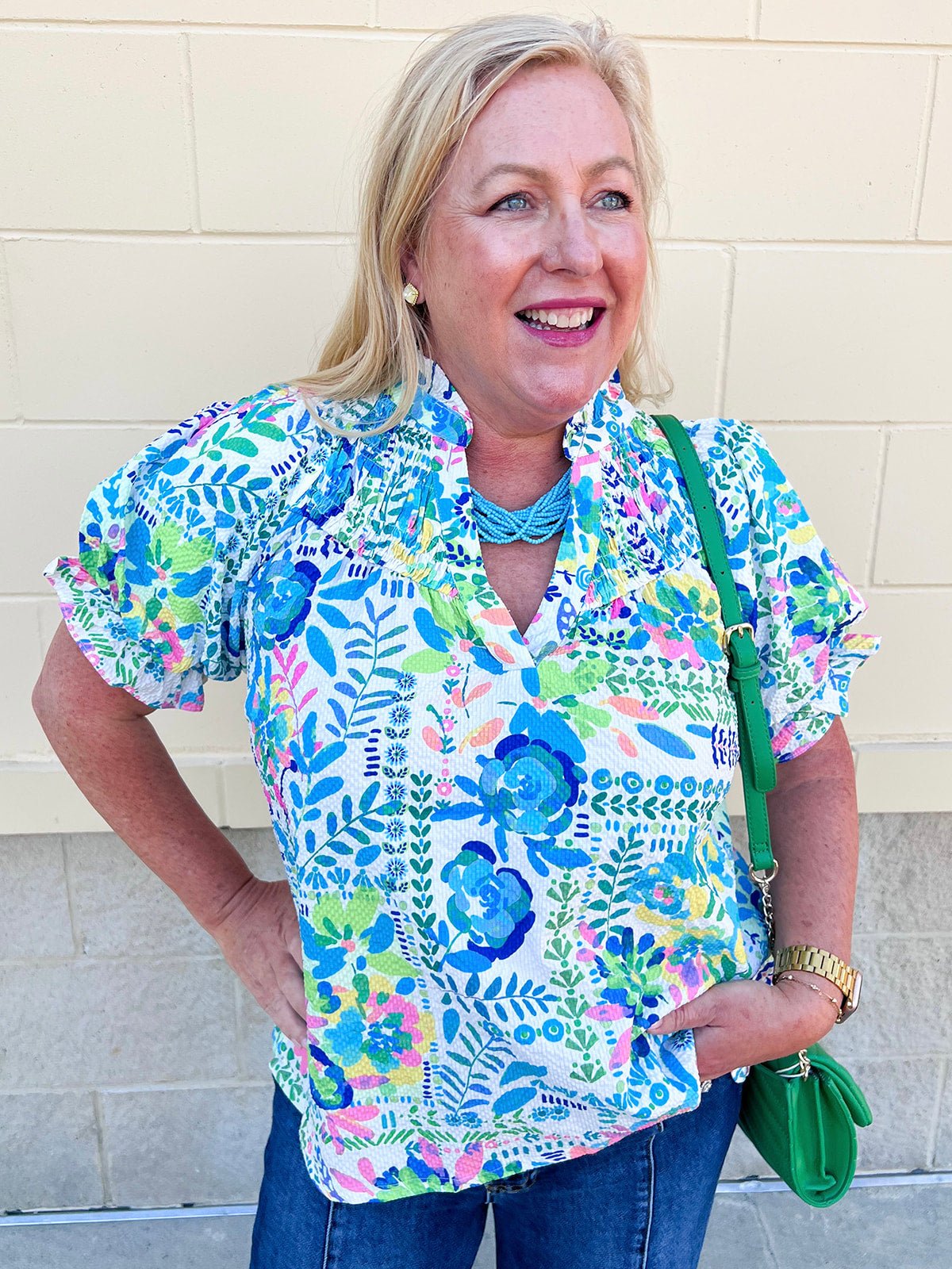 Pastel Garden Smocked Blouse - The Pink Pineapple 850