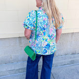 Pastel Garden Smocked Blouse - The Pink Pineapple 850