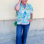 Pastel Garden Smocked Blouse - The Pink Pineapple 850