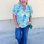 Pastel Garden Smocked Blouse - The Pink Pineapple 850