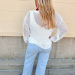 Patriot Drift Open-Stitch Star Sweater Top - The Pink Pineapple 850