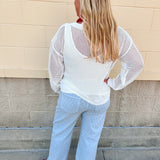 Patriot Drift Open-Stitch Star Sweater Top - The Pink Pineapple 850
