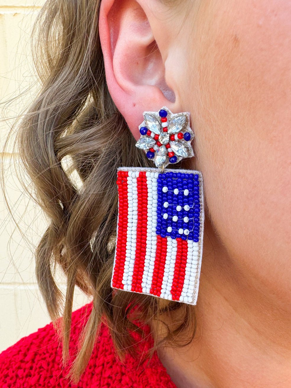 Patriot Pop American Flag Earrings - The Pink Pineapple 850