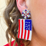 Patriot Pop American Flag Earrings - The Pink Pineapple 850