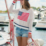 Patriotic Scallop Bow Canvas Mini Tote - The Pink Pineapple 850