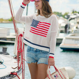 Patriotic Scallop Bow Canvas Mini Tote - The Pink Pineapple 850