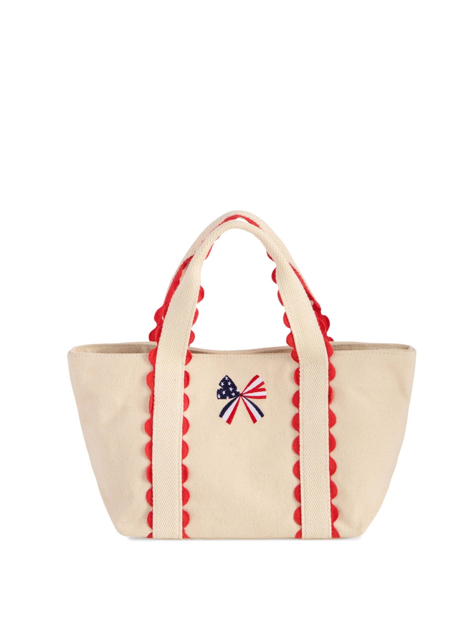 Patriotic Scallop Bow Canvas Mini Tote - The Pink Pineapple 850