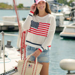 Patriotic Scallop Bow Canvas Mini Tote - The Pink Pineapple 850