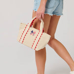 Patriotic Scallop Bow Canvas Mini Tote - The Pink Pineapple 850
