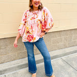 Peach Blossom Babydoll Tie Top - The Pink Pineapple 850