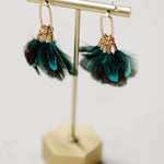 Peacock Feather Statement Earrings - The Pink Pineapple 850