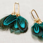Peacock Feather Statement Earrings - The Pink Pineapple 850