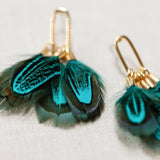 Peacock Feather Statement Earrings - The Pink Pineapple 850
