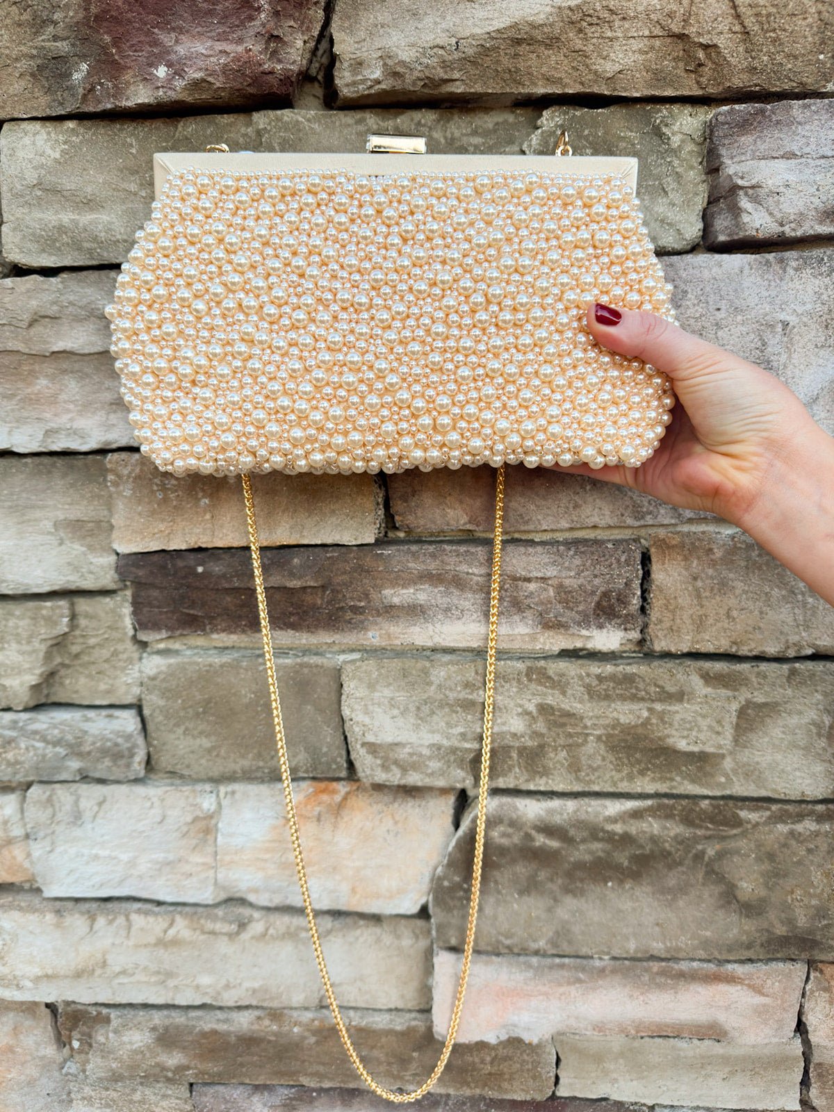 Pearl Glow Beaded Clutch - The Pink Pineapple 850