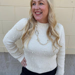 Pearl Grace Ribbed Knit Top - The Pink Pineapple 850