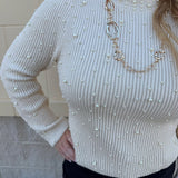 Pearl Grace Ribbed Knit Top - The Pink Pineapple 850