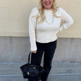 Pearl Grace Ribbed Knit Top - The Pink Pineapple 850