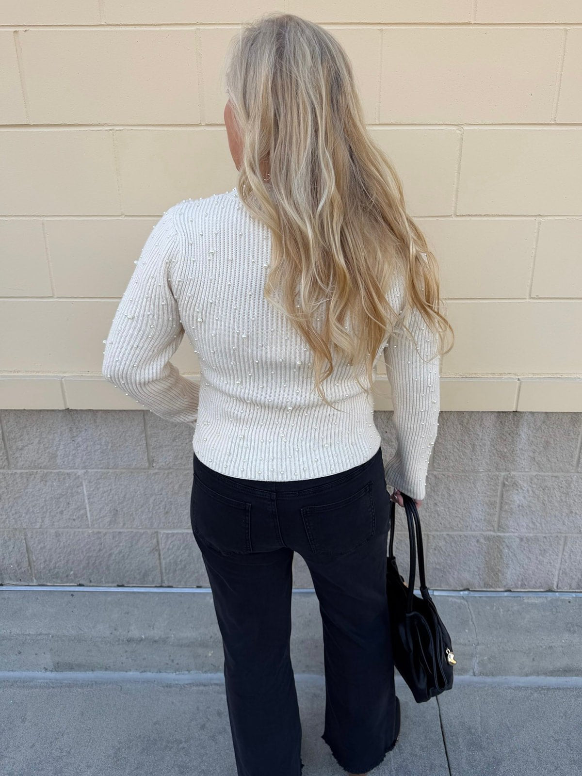 Pearl Grace Ribbed Knit Top - The Pink Pineapple 850