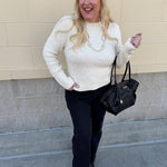 Pearl Grace Ribbed Knit Top - The Pink Pineapple 850