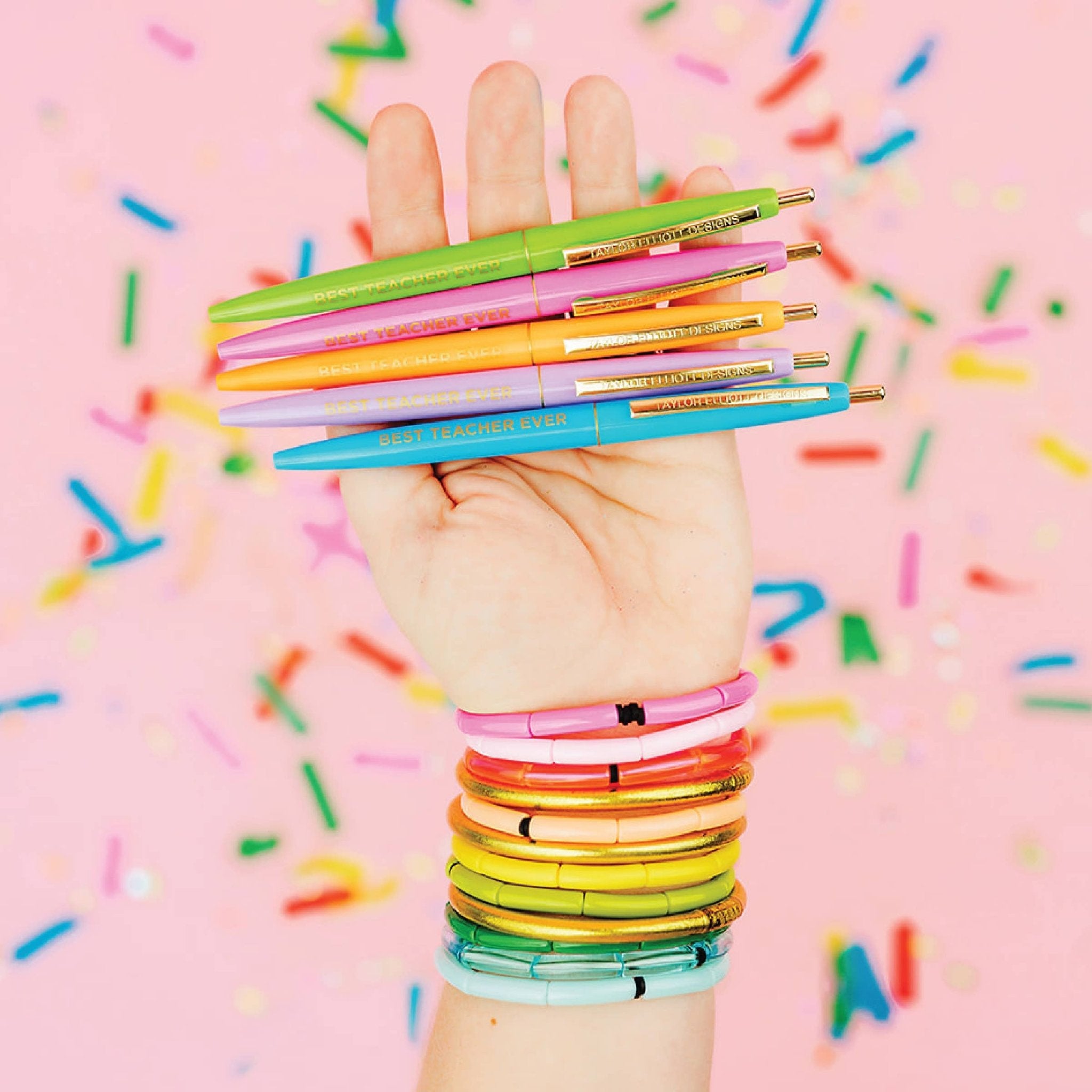 Pen Set - Teacher Appreciation - 5 Piece Set - The Pink Pineapple 850