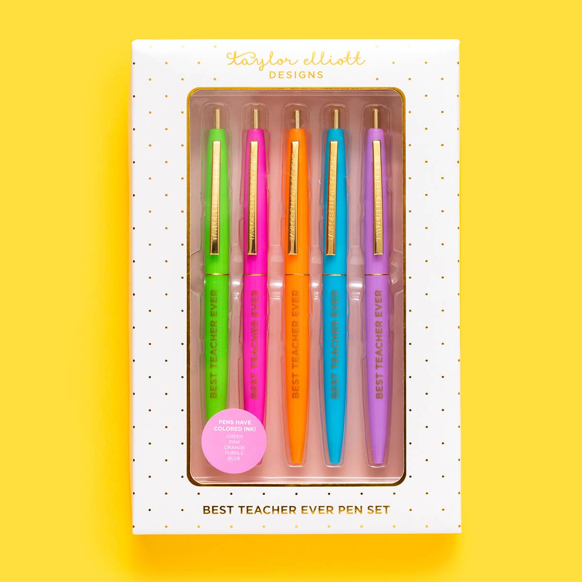 Pen Set - Teacher Appreciation - 5 Piece Set - The Pink Pineapple 850
