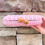 Peony Woven Bamboo Frame Mini Bag - The Pink Pineapple 850