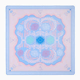 Peri-Twinkle Mahjong Mat with pastel pink, blue, and purple colors and abstract center design