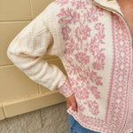 Petal Glow Zip - Up Sweater - The Pink Pineapple 850