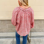 Petal Picnic Tie - Neck Top - The Pink Pineapple 850