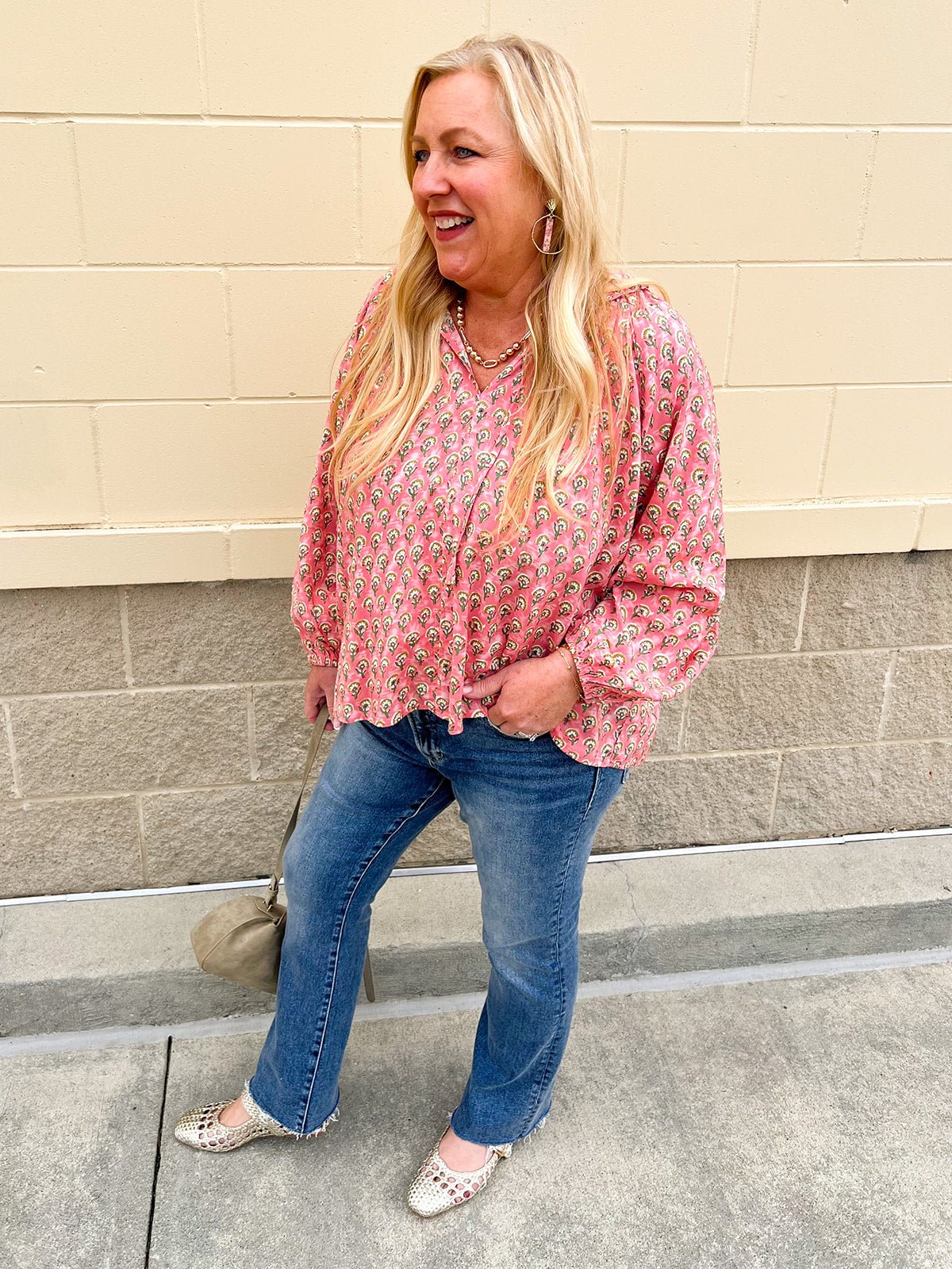 Petal Picnic Tie - Neck Top - The Pink Pineapple 850