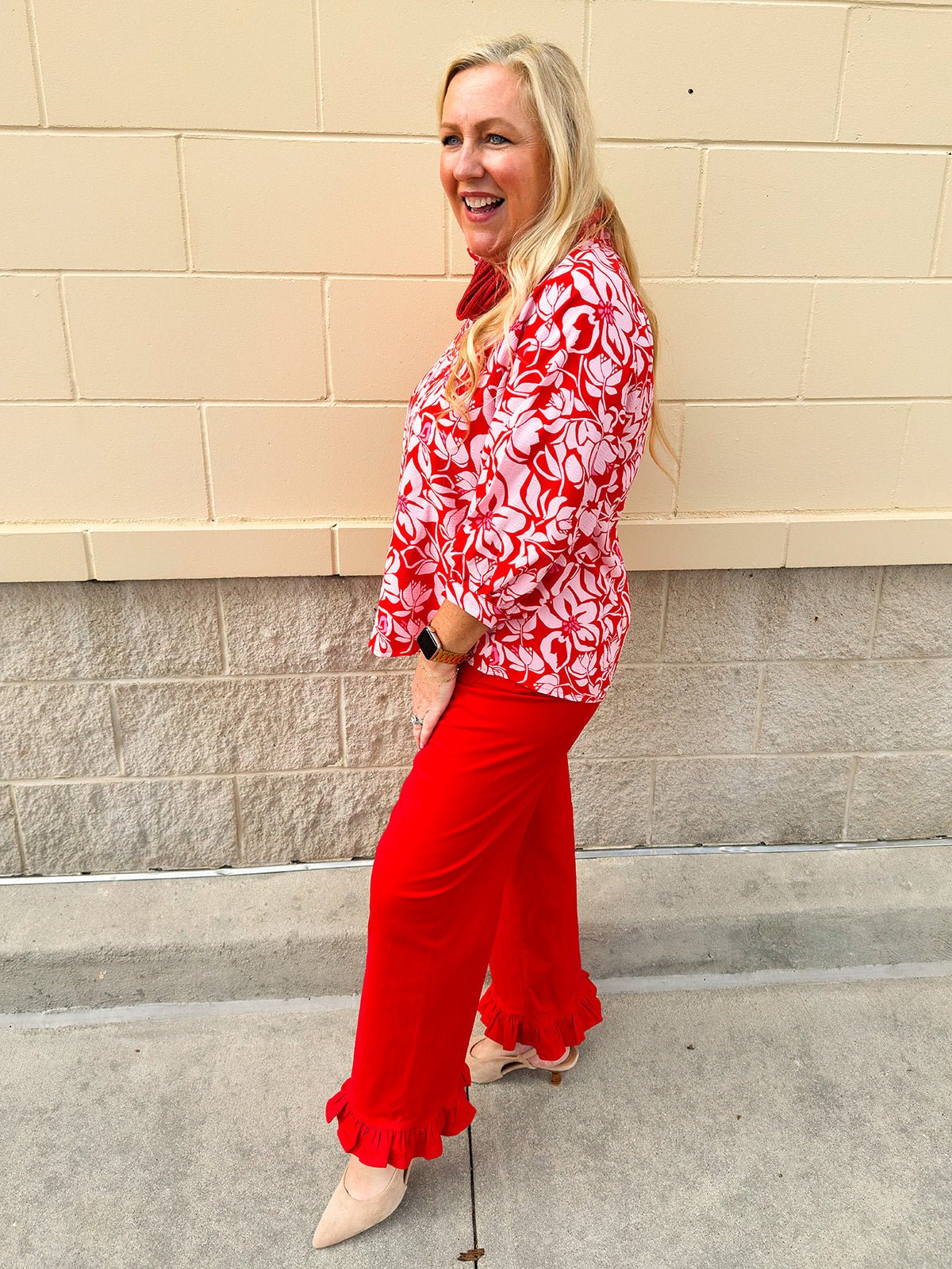 Petal Play Floral Textured Top - The Pink Pineapple 850