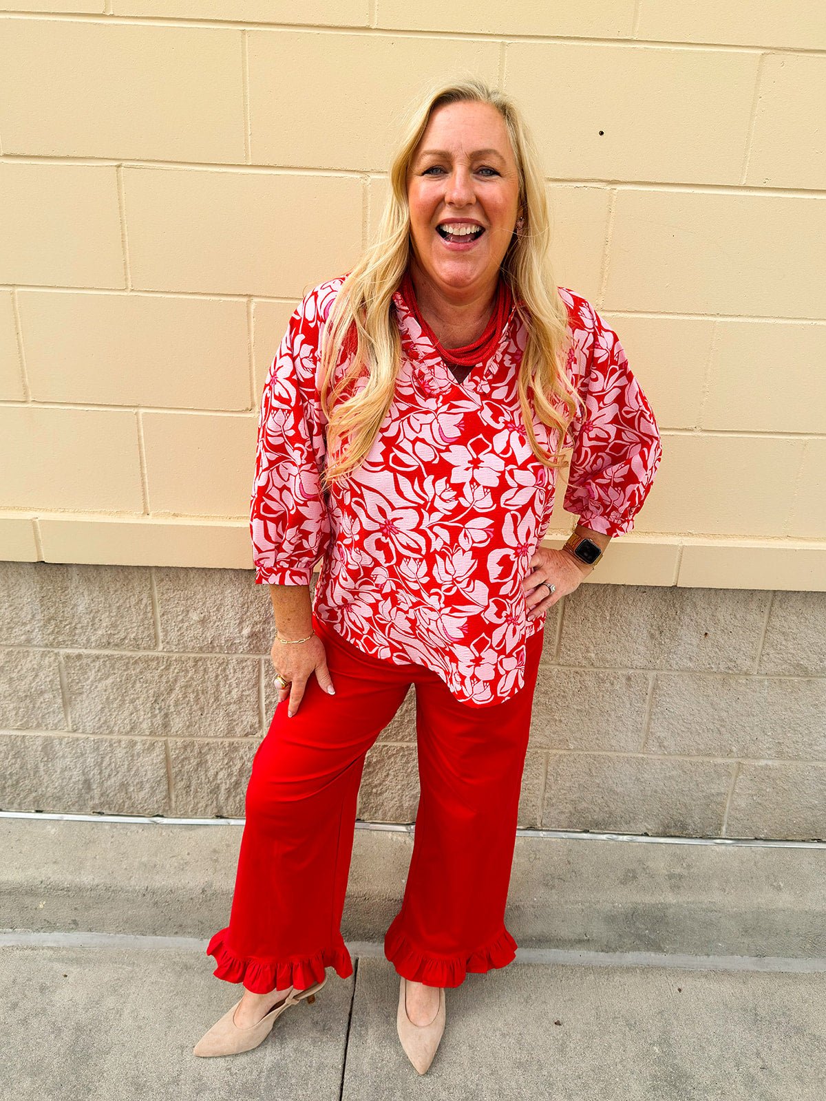 Petal Play Floral Textured Top - The Pink Pineapple 850