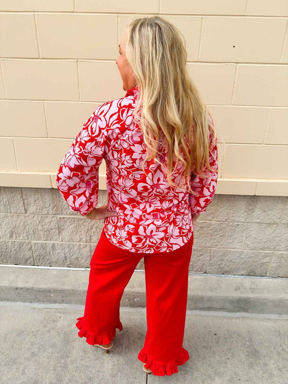 Petal Play Floral Textured Top - The Pink Pineapple 850