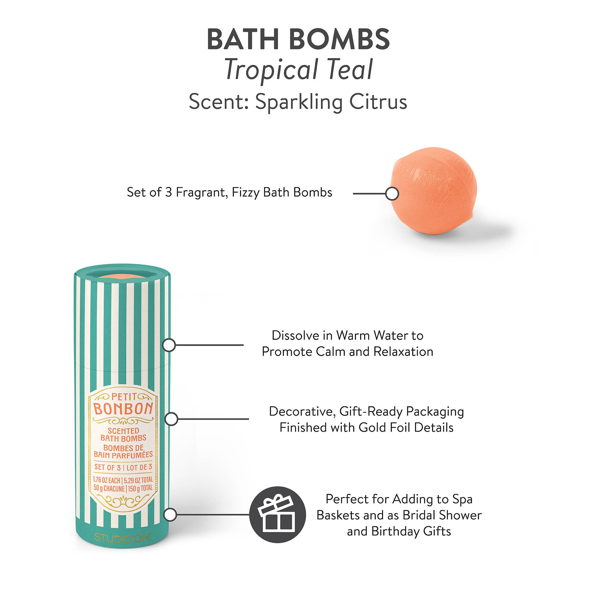 [Petit Bon Bon] Dreamy Teal Bath Bombs - The Pink Pineapple 850