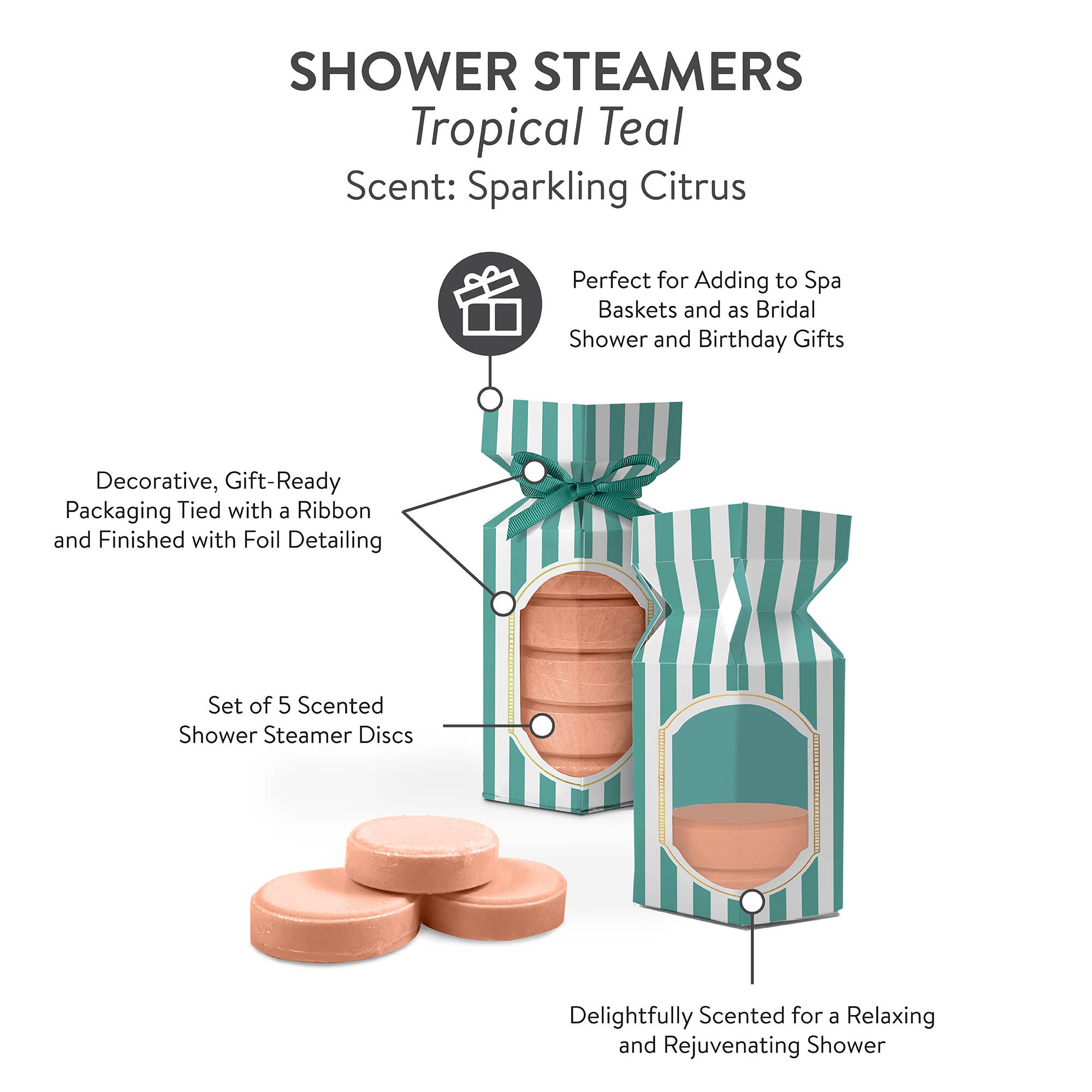 [Petit Bon Bon] Tropical Teal Shower Steamers - The Pink Pineapple 850