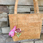Phi Mu Beaded Bag Charm - The Pink Pineapple 850