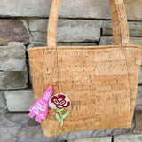 Phi Mu Beaded Bag Charm - The Pink Pineapple 850