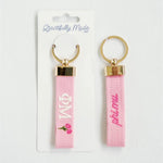 Phi Mu Embroidered Keychain - The Pink Pineapple 850