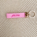Phi Mu Embroidered Keychain - The Pink Pineapple 850