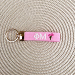 Phi Mu Embroidered Keychain - The Pink Pineapple 850