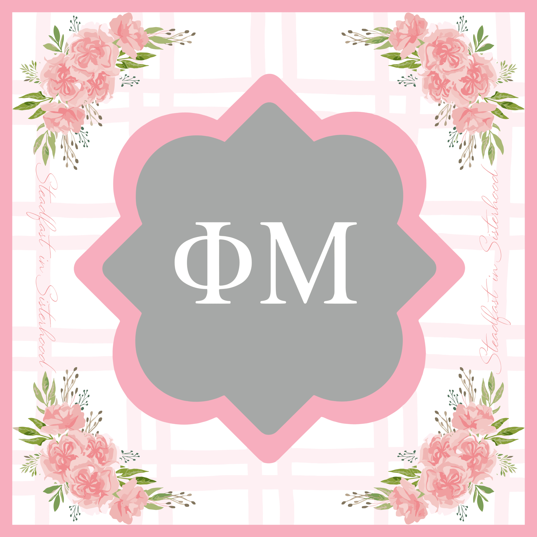 Phi Mu Sorority Mahjong Mat - The Pink Pineapple 850