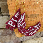 Pi Beta Phi Beaded Bag Charm - The Pink Pineapple 850