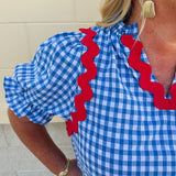 Picnic Parade Puff Sleeve Top - The Pink Pineapple 850