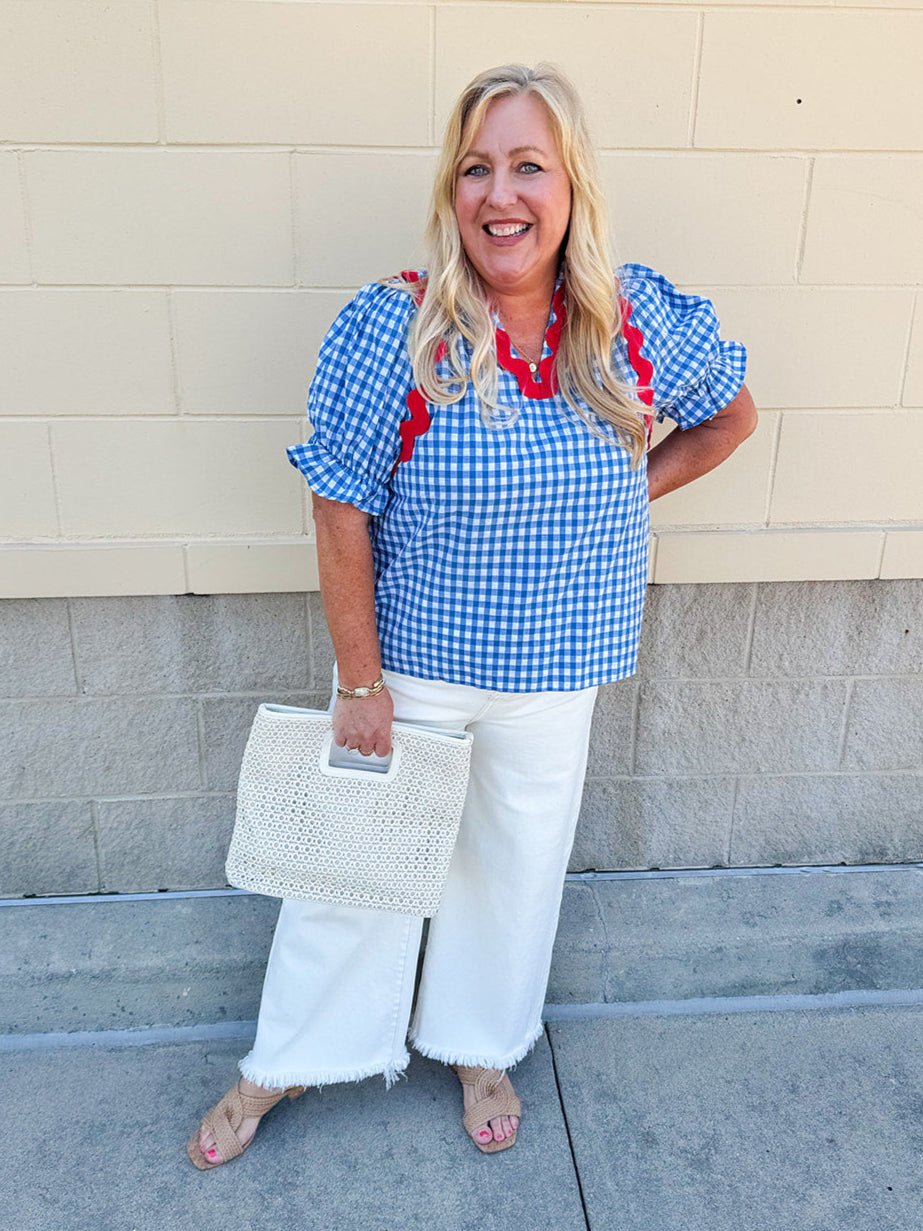 Picnic Parade Puff Sleeve Top - The Pink Pineapple 850