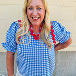 Picnic Parade Puff Sleeve Top - The Pink Pineapple 850