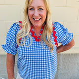 Picnic Parade Puff Sleeve Top - The Pink Pineapple 850
