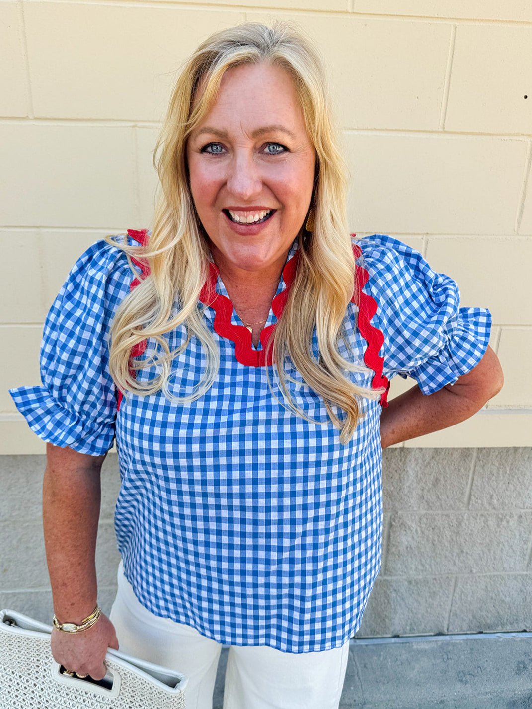 Picnic Parade Puff Sleeve Top - The Pink Pineapple 850